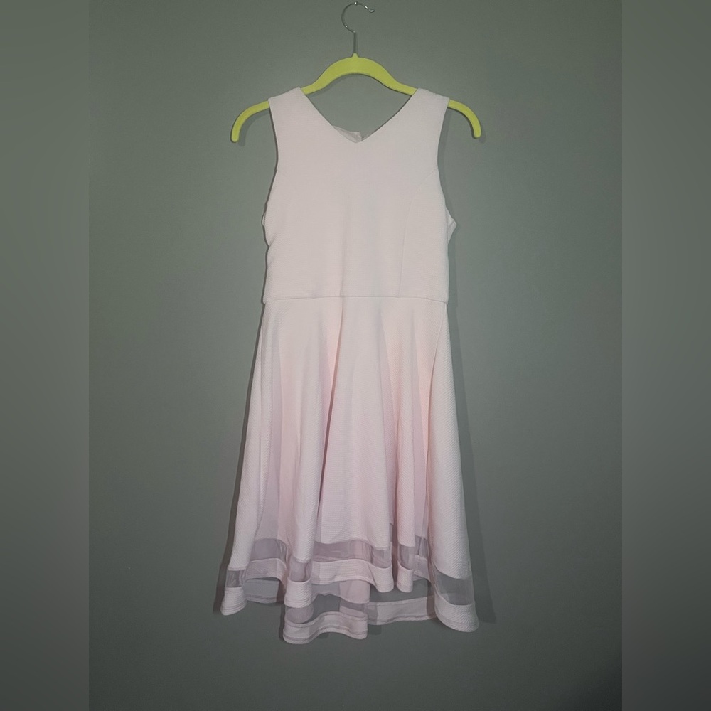Zunie Pale Pink Sleeveless Fit-and-Flare Dress